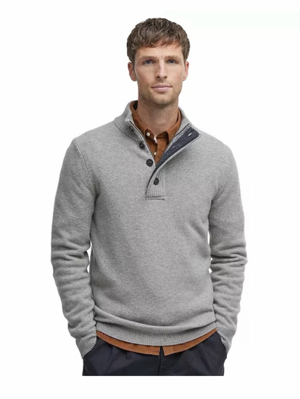 Barbour
Men's Patch Half Zip Wool Sweater.